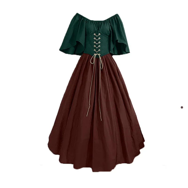 فستان مشد للقرون الوسطى نسائي ، قميص عصر النهضة ، زي قزم الغضب ، ثوب الكبار ، قزم منفوخ ، عيد الهالوين ، الجن ، 5XL