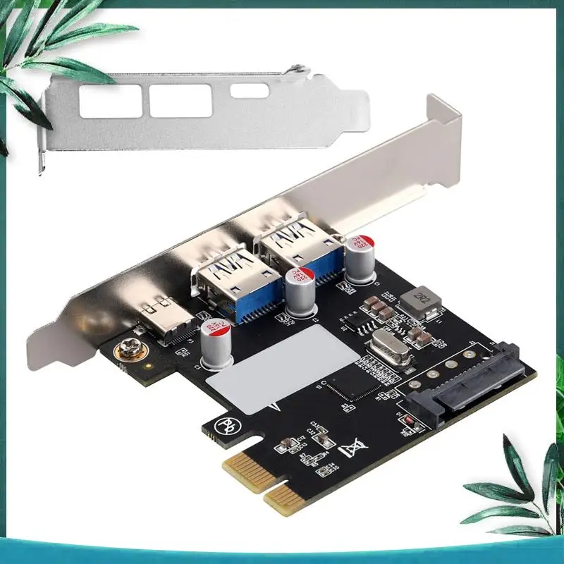 (NEW) Expansion Card Desktop Graphics Card PCI-E1x To USB3.1 Type-C Card USB3.0 A Adapter Card Forward And Reverse Insertion