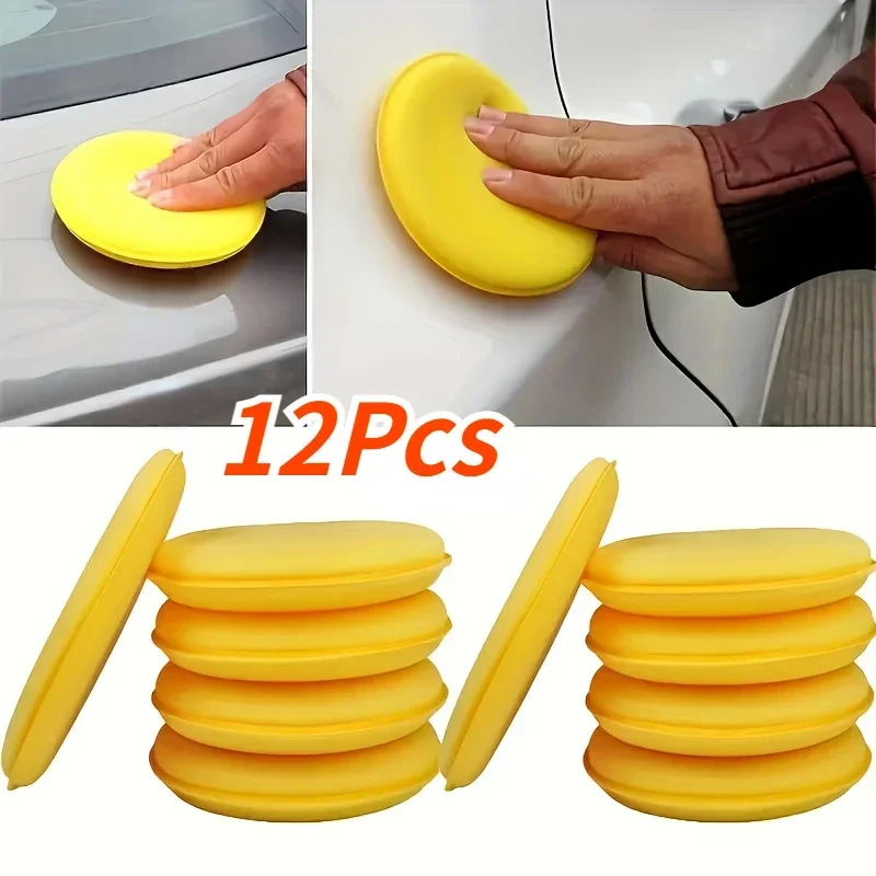 12Pcs Waxing Sponges Car Polishing & Detailing Ultra-Soft Foam Applicator Pads for Seamless Curing Car Wash Kit