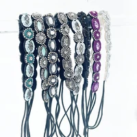 Accesorios para el cabello con diadema elástica con cuentas de semillas bohemias vintage étnicas