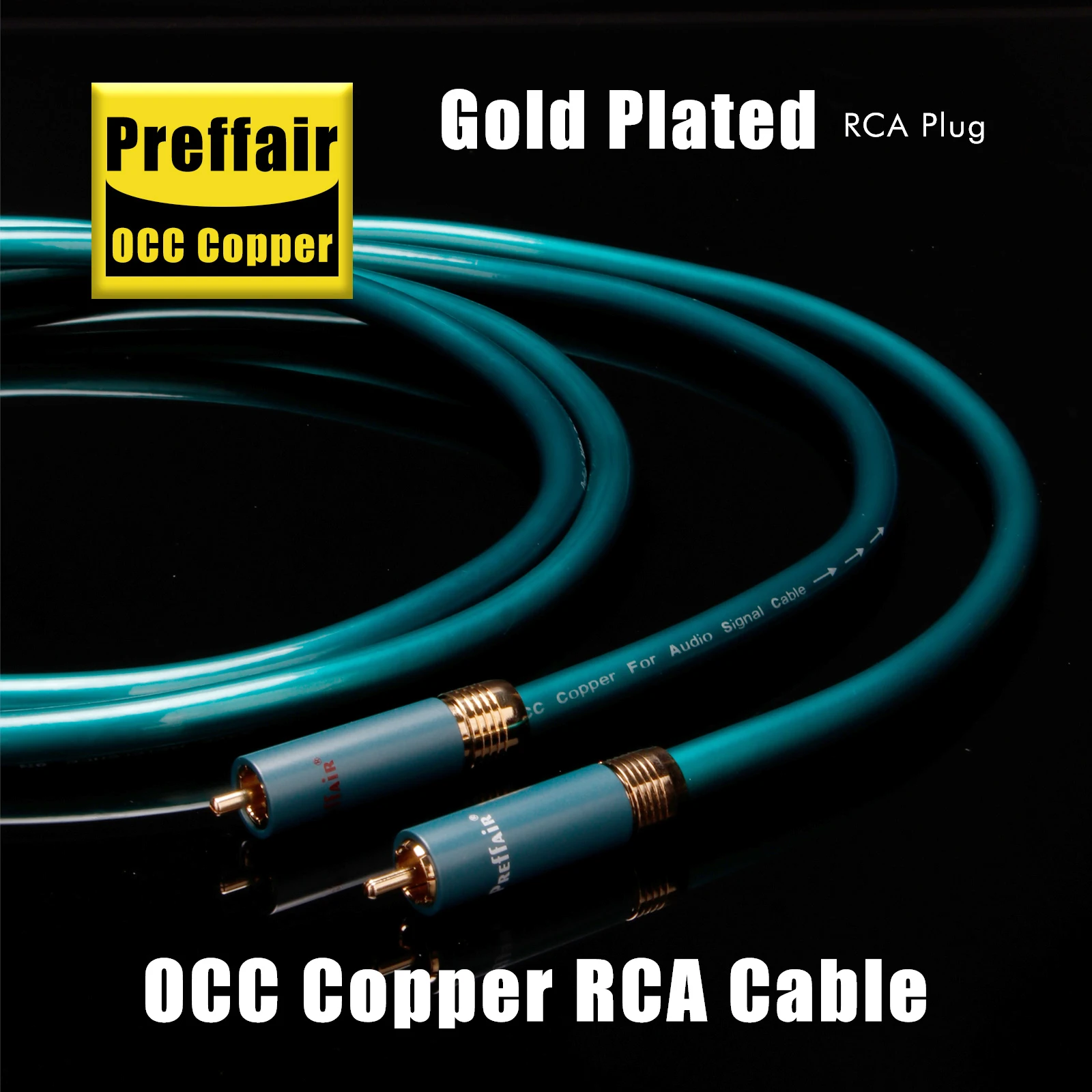 Pair Preffair X406 RCA Cable OCC Silver Plated RCA Interconnect Audio Cable hifi audio Power Amplifier CD Player DAC