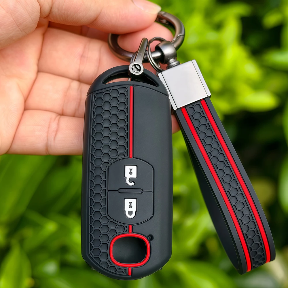 Keychain 2 Buttons Silicone Car Key Cover Key Case for Mazda 2 3 6 Axela Atenza CX-5 CX5 CX-3 CX-7 CX8 CX-9 view 3