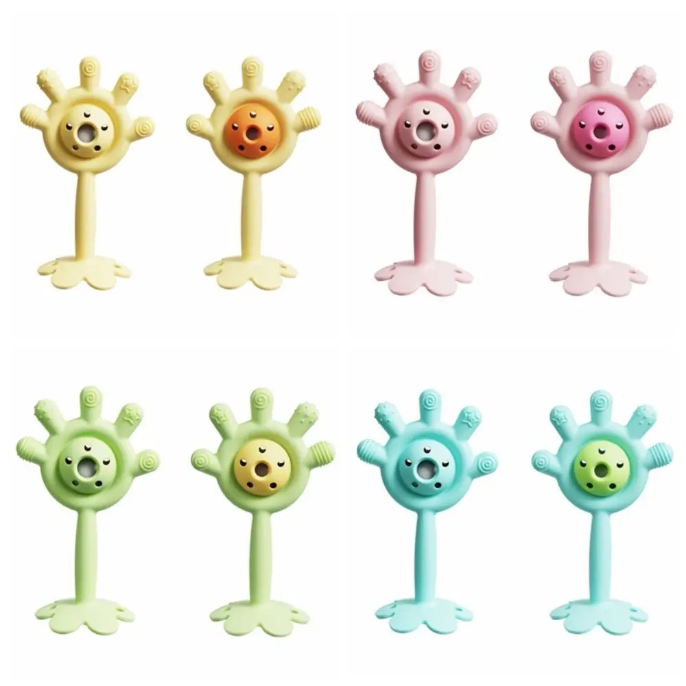 

New Silicone Teether BPA Free Infant Grab Shake Toddlers Teething Rattle Sensory Food Grade Hand Bell Soothing Accessories