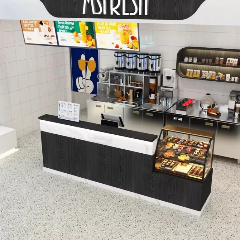 custom.Coffee Shop Counter Decoration, Dessert Shop Display Design, Bakery Cake Display Food Glass Display Cabinet