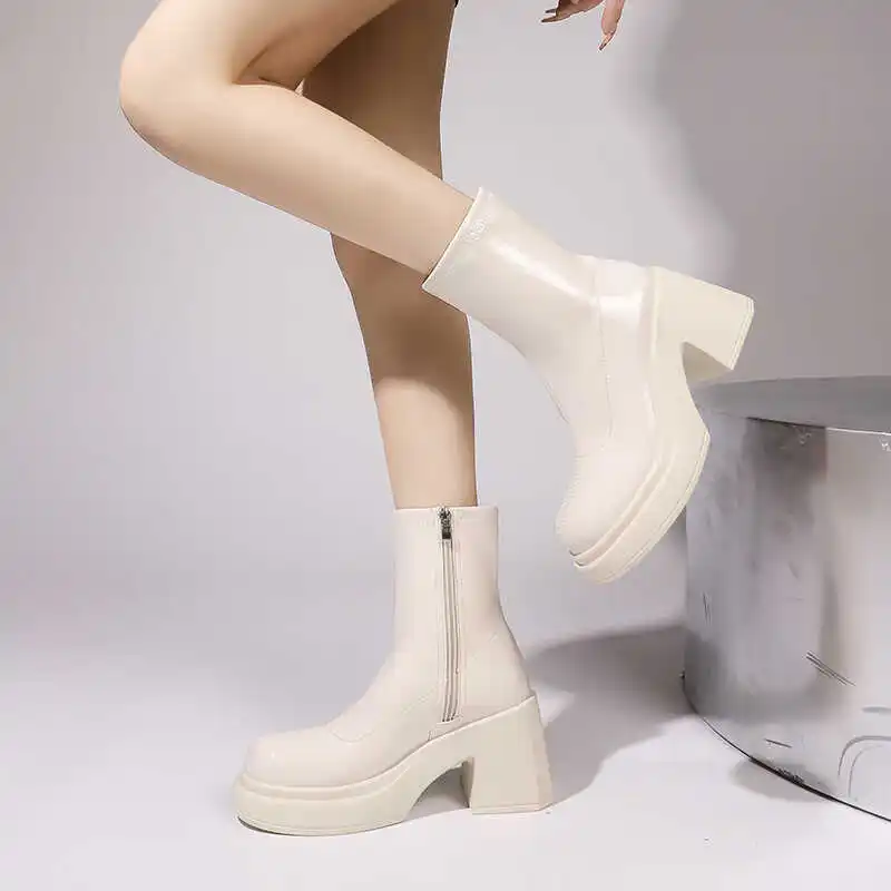 Winter Boots Lady Rock Shoes Woman Boots-Women Clogs Platform 2024 Ankle Autumn Lolita Rock Shoes Woman Autumn Boots Clogs Platf