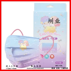 20pcs Little Twin Stars Adult Face Masks Disposable Dust Protection Safe Breathable Cartoon Anime Face Decoration