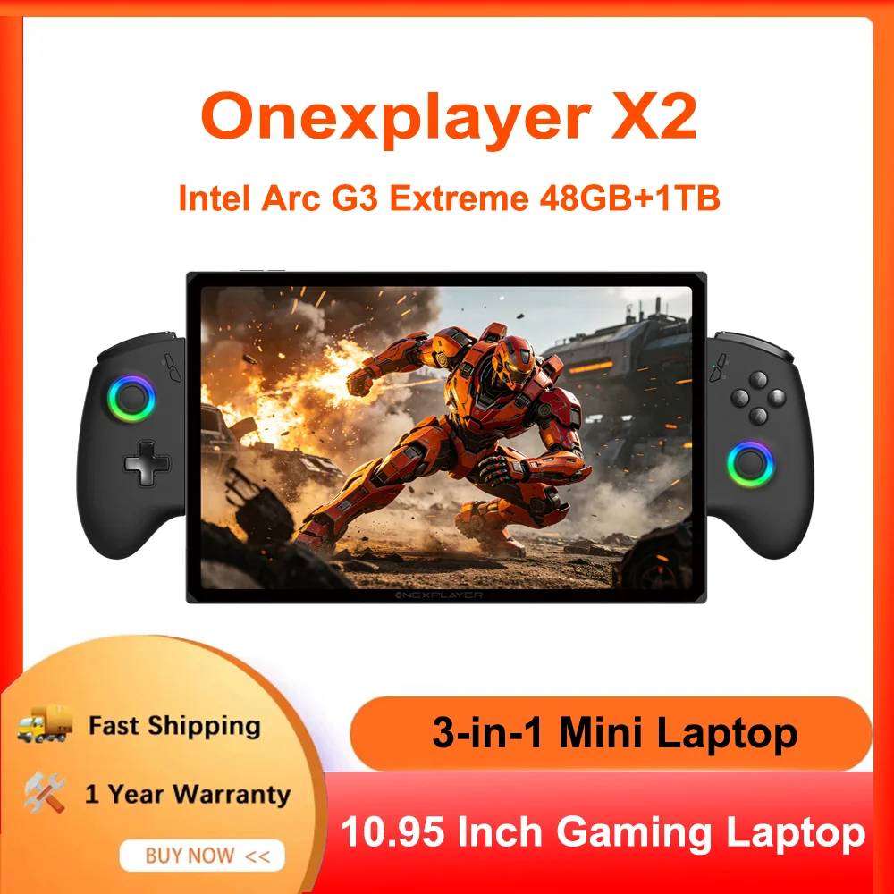 OneXPlayer X2 3-in-1 Handheld Game Console Tablet Laptop Intel Arc G3 Extreme 48GB+1TB SSD 10.95 Inch 120Hz Touch IPS Windows11