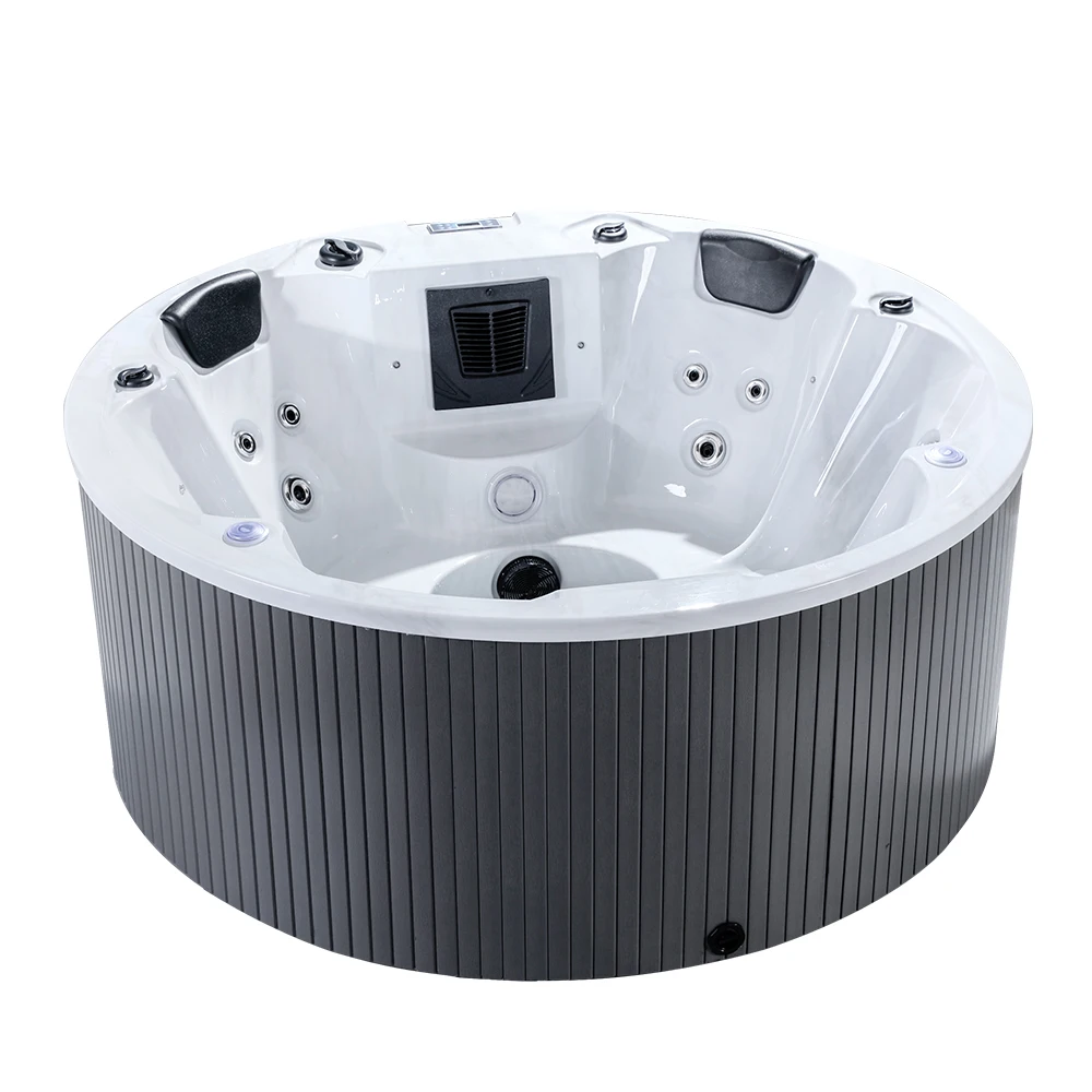 4-Person Freestanding Whirlpool Bathtub, 1.8m Acrylic Outdoor Hot Tub, 1800x1800mm 800L Combo Massage Bath, for Indoor Home view 3