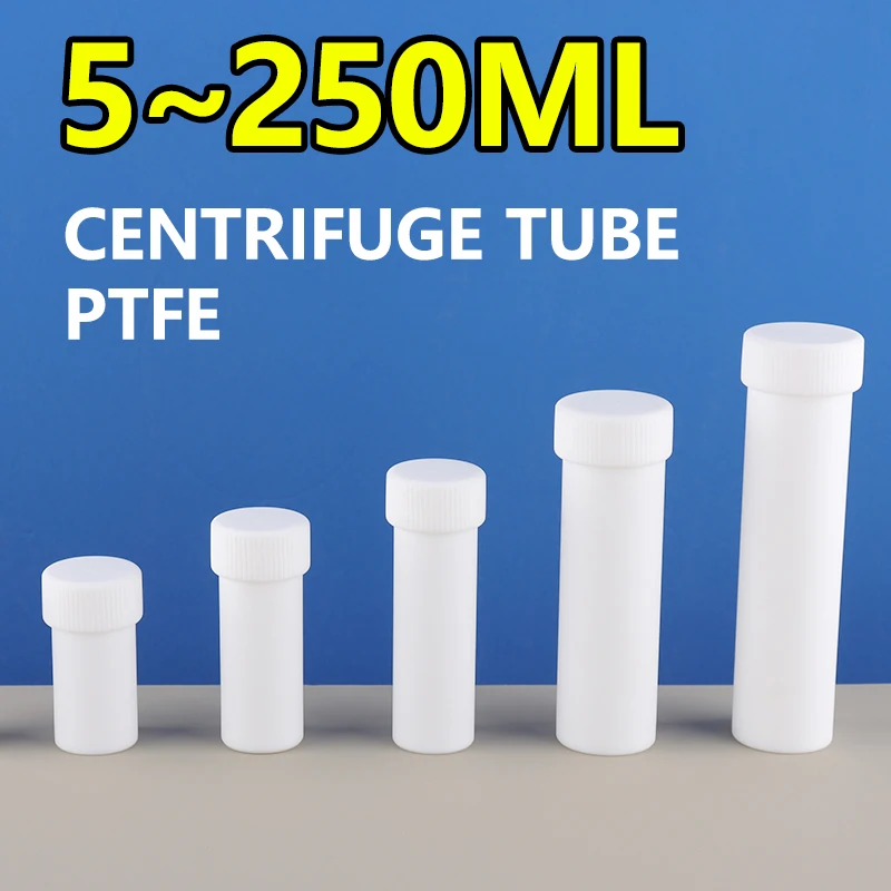 Tetrafluorocentrifuge tube digestion tube screw-hole and cover reaction test tube PTFE flat bottom round bottom 5ml~250ml