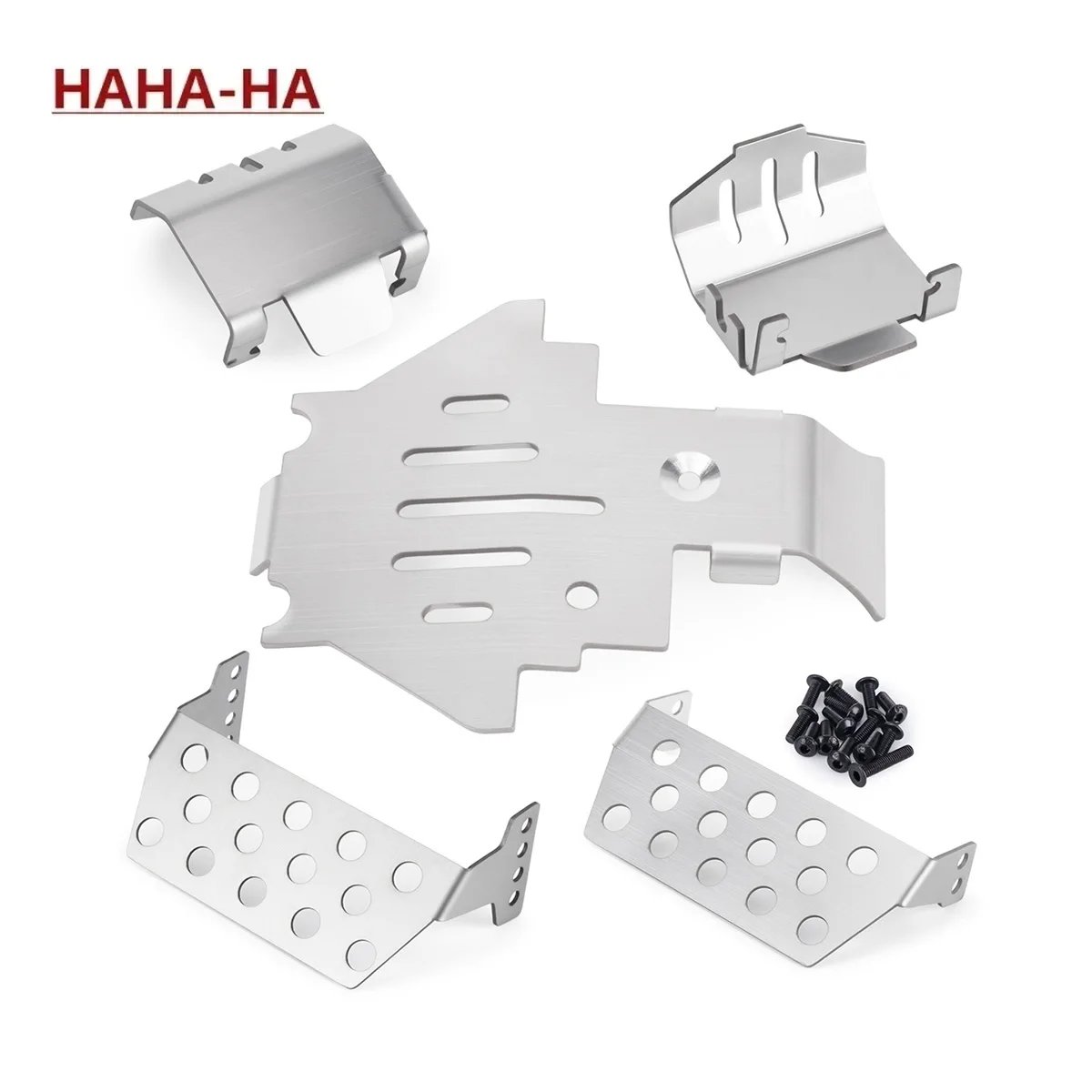 Lot de 5 protections de châssis et d'essieux en acier inoxydable pour crawler RC 1/10 TRX4 TRX-4 – Amélioration