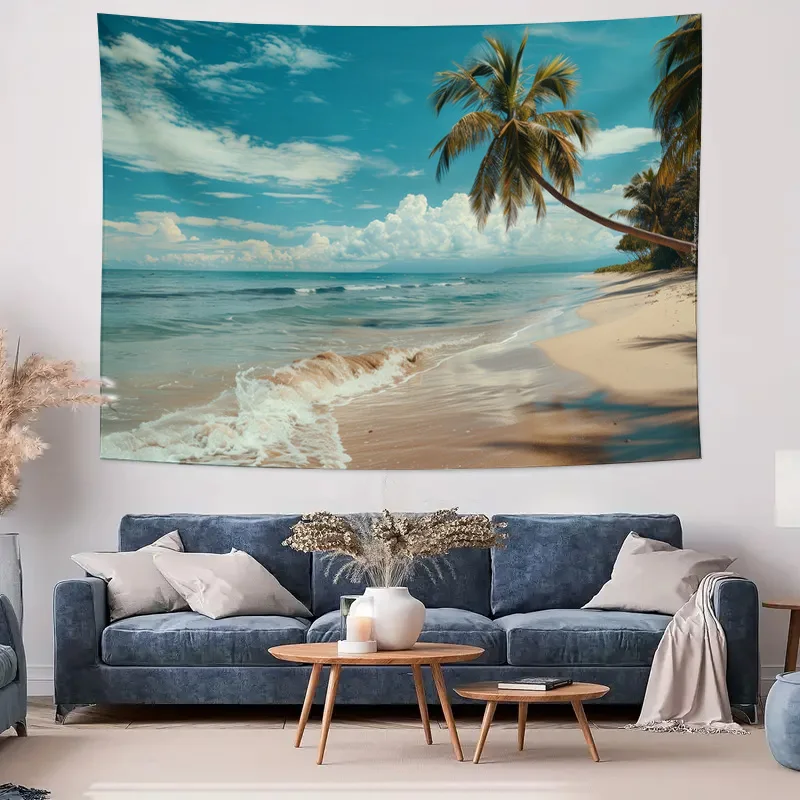 

Beach Scenery Wall Tapestry – Coastal Landscape Decorative Hanging