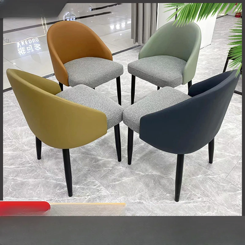 Creative backrest armchair, modern and simple home fashion leisure chair, restaurant fabric color matching chair