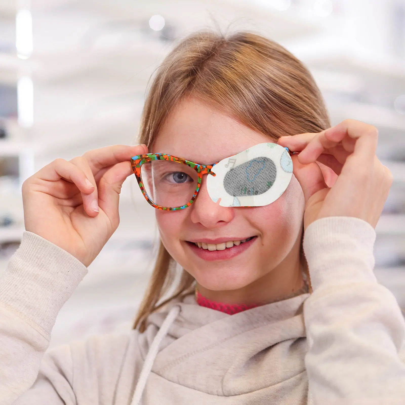 

20Pcs Amblyopia Eye Patches for Children Orthoptic Corrected Eyeshade Cartoon Design Shading Anti-Peep Eye Cover Training Patch