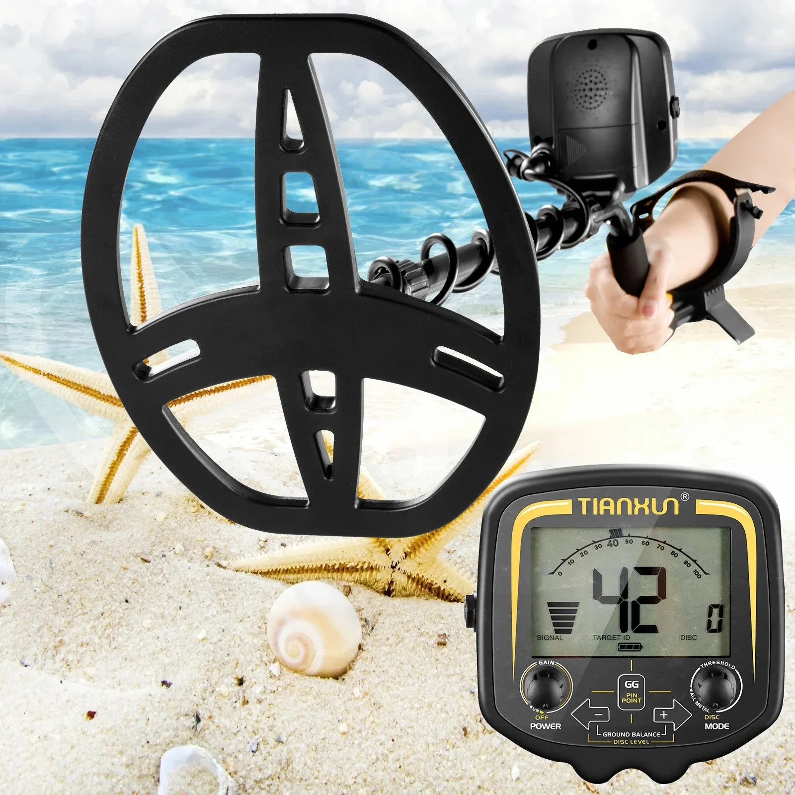 Metal detector, LCD display, high sensitivity, complete set of metal detector