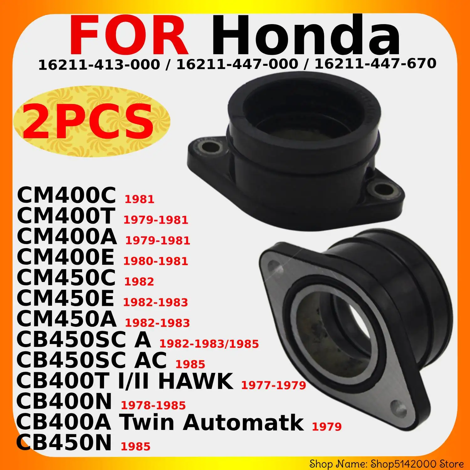 2Pcs Motorcycle Carburettor For Honda CM400A CM400C CM400T CM450E CM450A CM400E CM450C CB450SC A AC 16211-447-000  16211-447-670