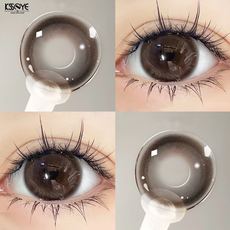 KSSEYE 2pcs Colored Contacts for Eyes Brown Colorful Eyes Lenses Natural Round Lens With Diopter Beautiful Pupil Free Shipping