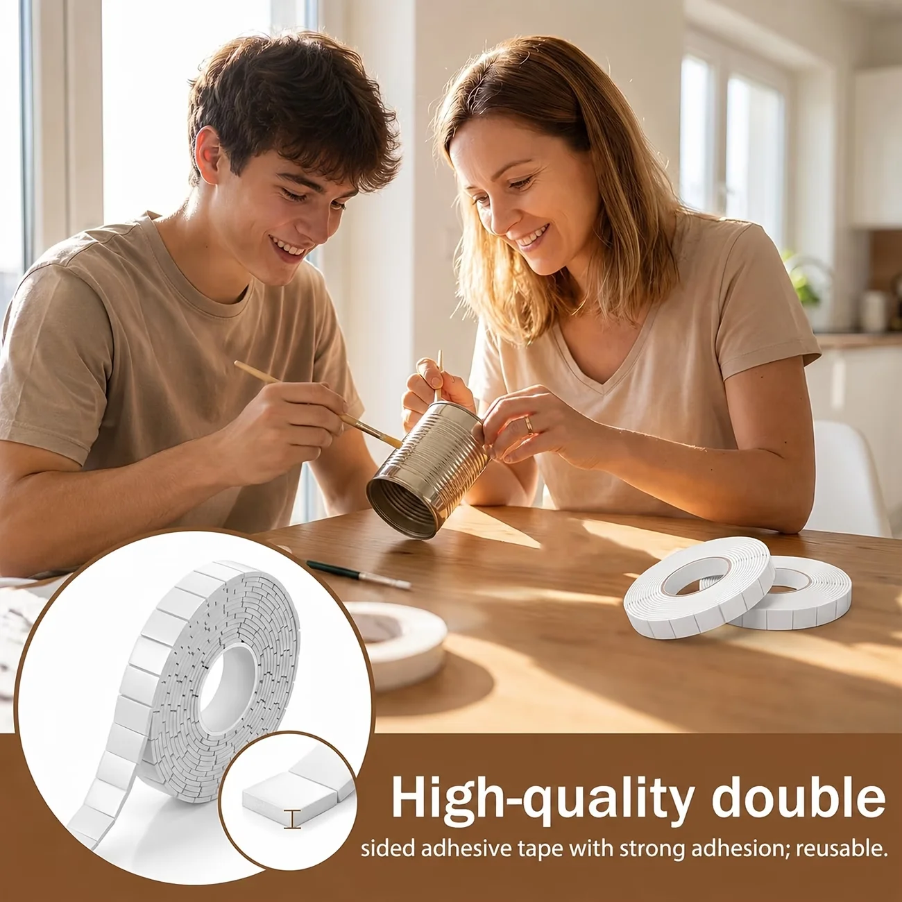 Foam Adhesive Dots, Pre-Cut Double-Sided Foam Tape. Suitable for Card Making, Scrapbooking, Photo Mounting, DIY Crafts