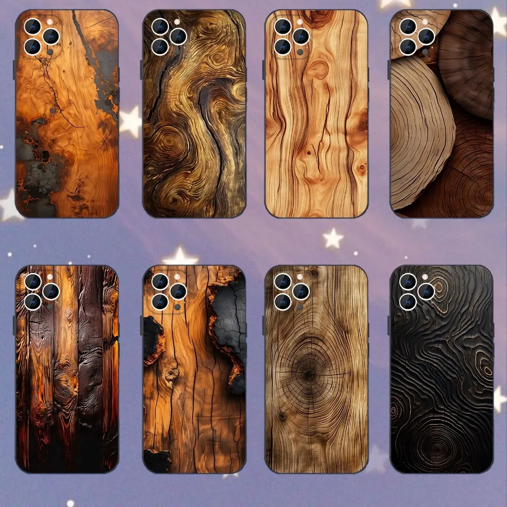 

Natural Wood Phone Case For iPhone 16,15,14,13,12,11,Mini,Pro,SE,MAX White Matte Shockproof Cover