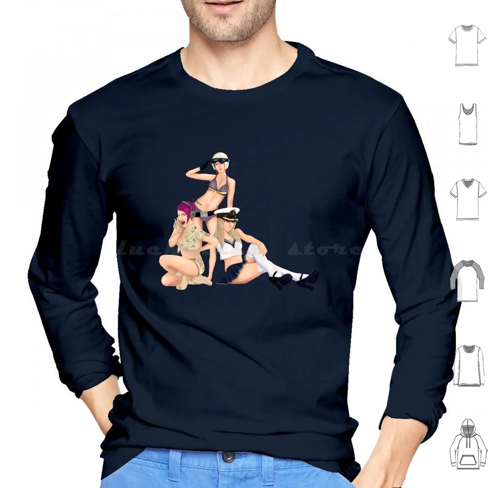 Air Force , Navy , Mr. Pinup Hoodies Long Sleeve Air Force Marine Sir Pinup Up