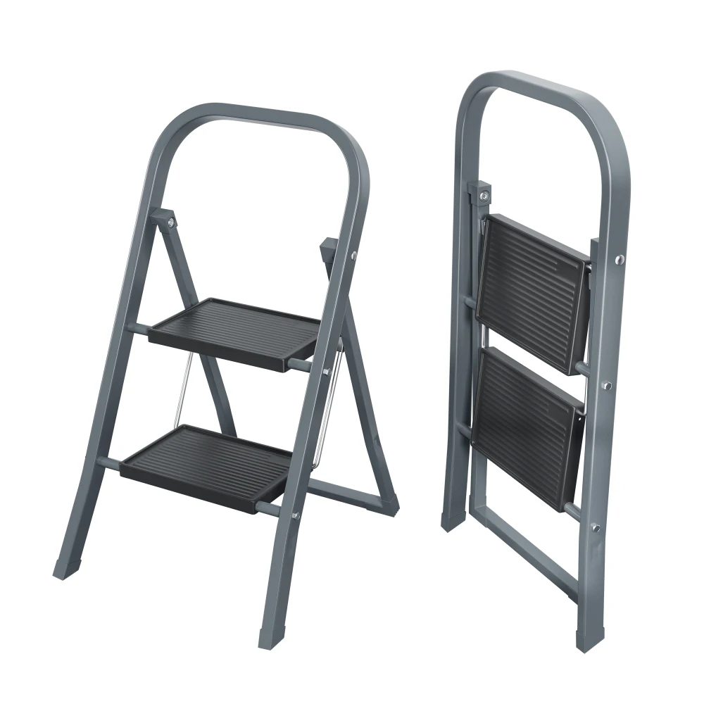 

2 Step Ladder Step Stool for Adults Folding Step Stool with Wide Anti-Slip Pedal Sturdy Steel Ladder