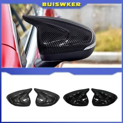2pcs/set Car Horns Rearview Mirror Cover For Mercedes Benz A Class CLA W177 C118 2019-2021 Left Hand Drive Mirror Cover