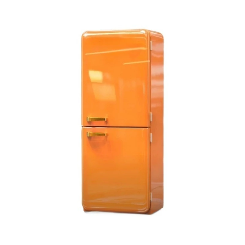 

frost-free air-cooled retro refrigerator dry and wet storage temperature change low noise orange cat orange