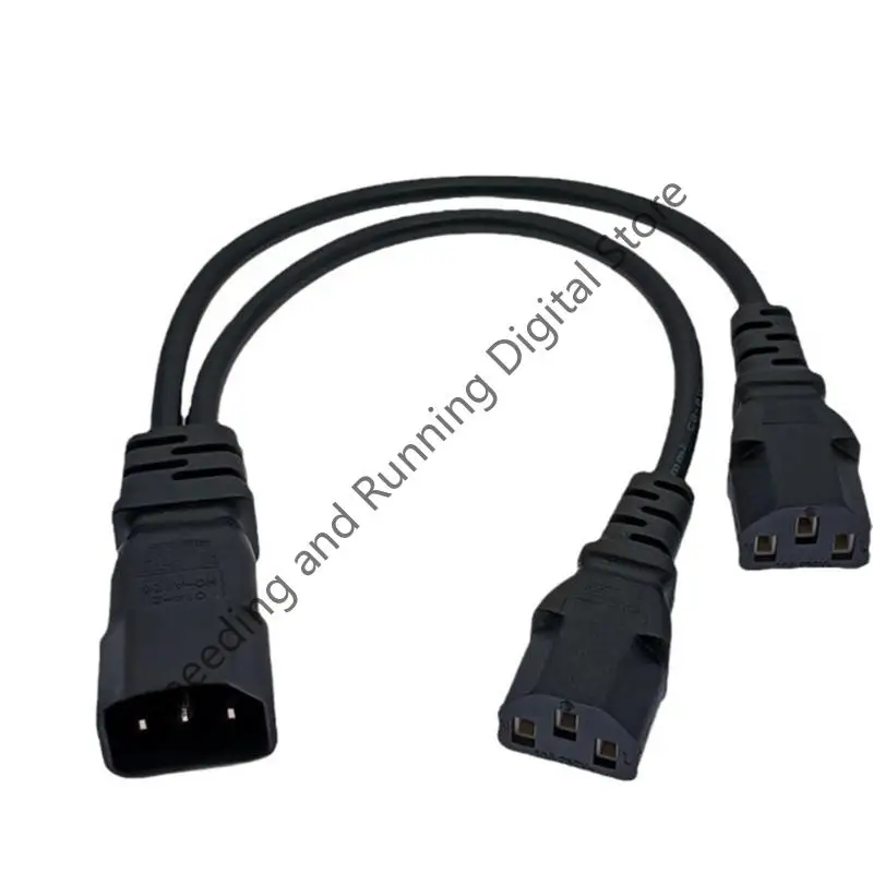 C14 to Dual C13 Power Splitter Cable IEC320 Male to Female Cord 1 to 2 Way C13 Extension Power Supply Cord For PDU UPS