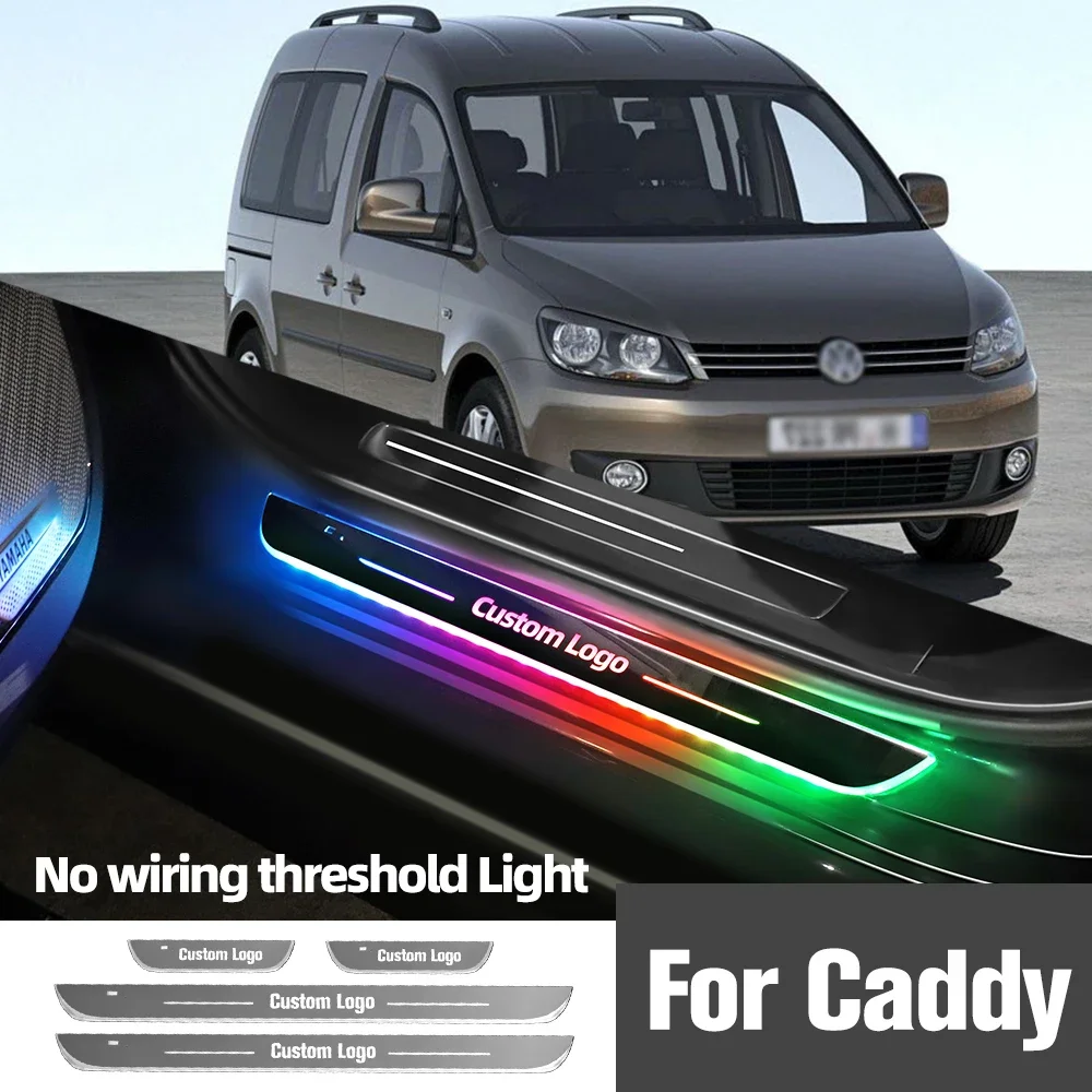 

For Volkswagen VW Caddy 1995-2023 2015 2017Car Door Sill Light Customized Logo LED Welcome Threshold Pedal Lamp Accessories