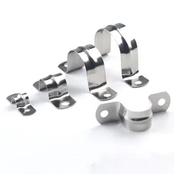 5/10Pcs 304 Stainless Steel Thickened Ohm Tube Card U Type Water Pipe Clamp Pipe Card Horseback Saddle Clamp Throat Hoop Bracket