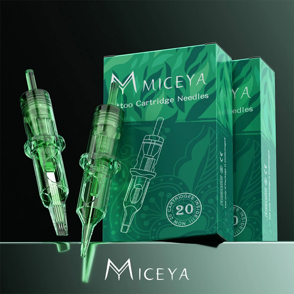 MICEYA Green Disposable Tattoo Cartridge Needles 20Pcs/Box 3RL 5RM 7RM Sterile Safety Needles for Tattoo Machine Artist Supply