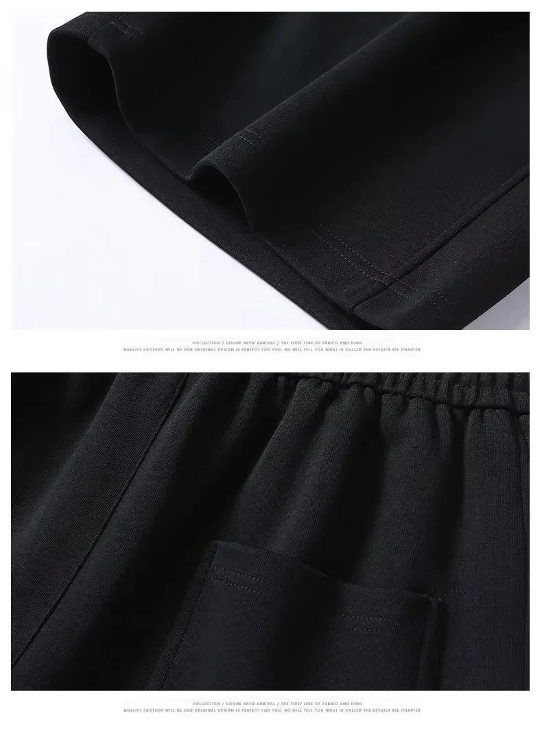 شورت رجالي أمريكي سميك جديد فضفاض يناسب طوال العام بلون سادة متعدد الاستخدامات رياضي وغير رسمي بخمس نقاط