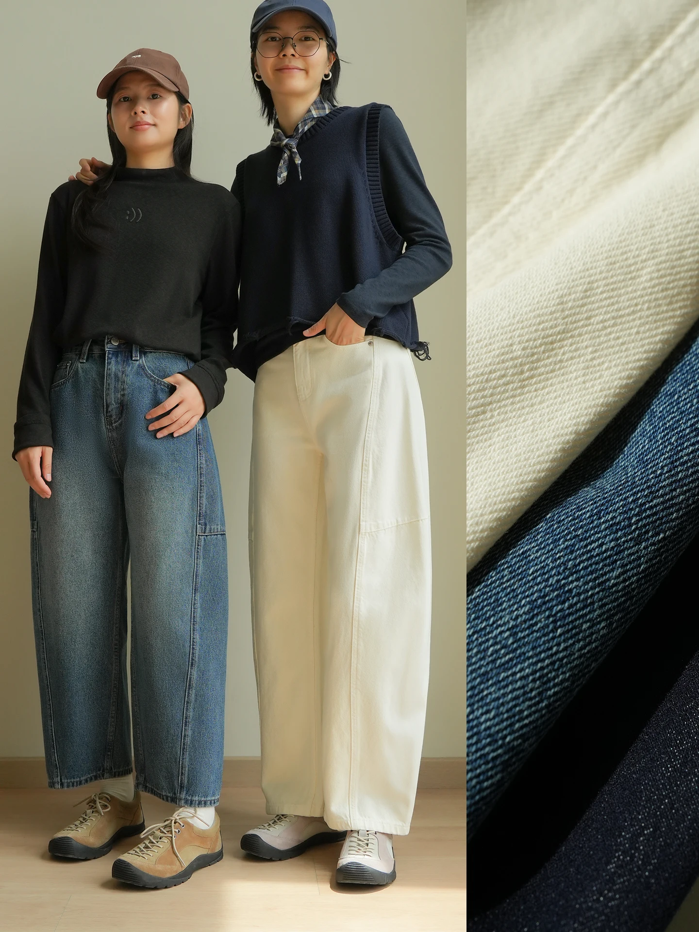 

Джинсы с высокой талией и широкими штанинами для высоких женщин, осенние, в стиле ретро, из смесового хлопка, свободного кроя, зауженные брюки с высокой талией