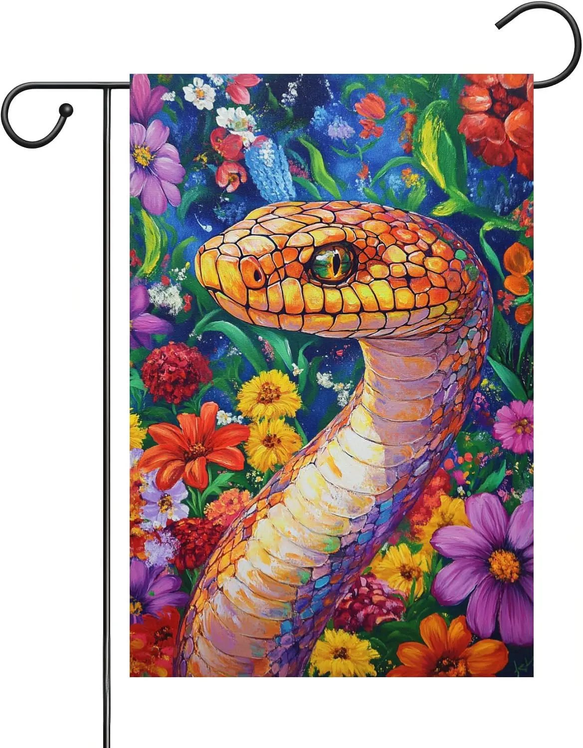 Summer Garden Flag with Snake, 12 x 18 Inch Double Sided Snake Garden Outdoor Yard Flags for Spring Garden Decor MMZ