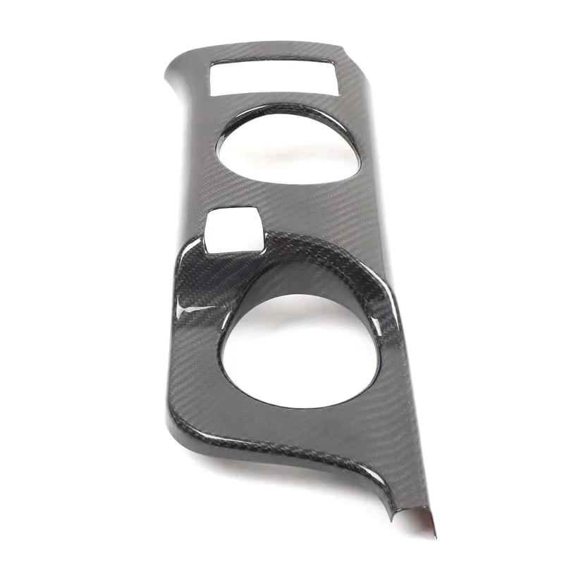 1Pcs Real Carbon Fibe For Nissan 400Z Car styling car center console cup holder panel decorative sticker interior accessories