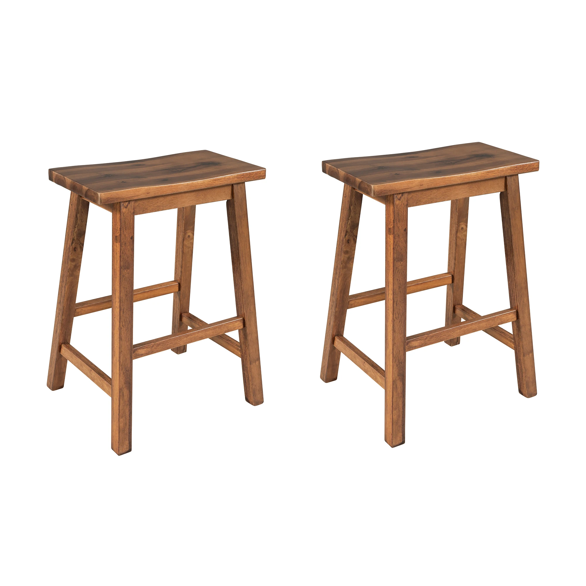 * Farmhouse Rustic Counter Height Wood Kitchen Dining Stools for Small Places