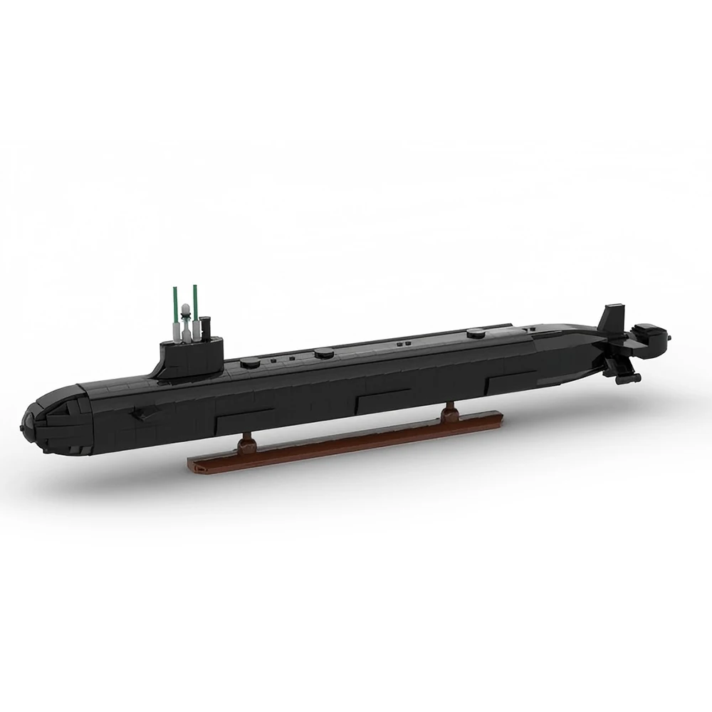 Moc virginia-classe submarino blocos de construção modelo naval série militar navios de guerra tijolos diy montado brinquedo para crianças presente