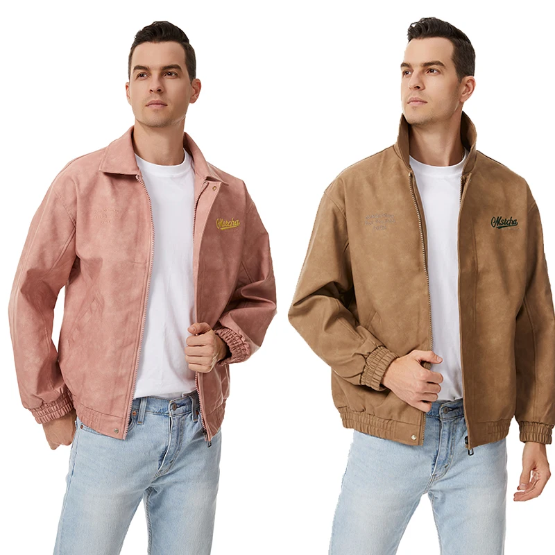 

Men's Autumn Winter Trendy Workwear Loose Comfortable Men Coat Mountain Climbing Travel Sports Leisure Imitation Leather Jacket