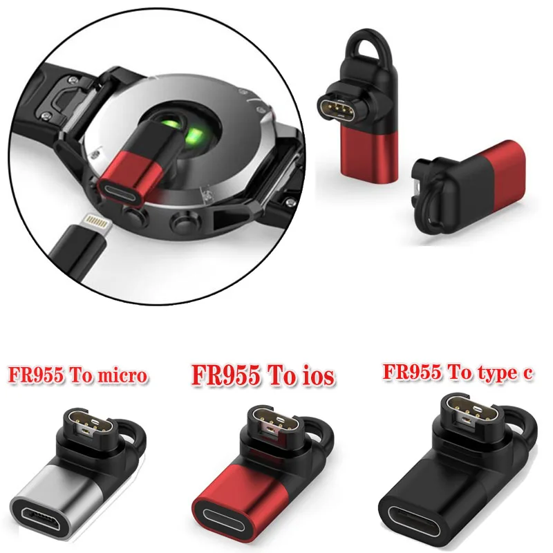 Adattatore per caricabatterie per Garmin Fenix 7/6/5 instinct 2S Venu 2 plus convertitore di ricarica per orologio EPIX tipo C/Micro/ios USB femmina a 4pin