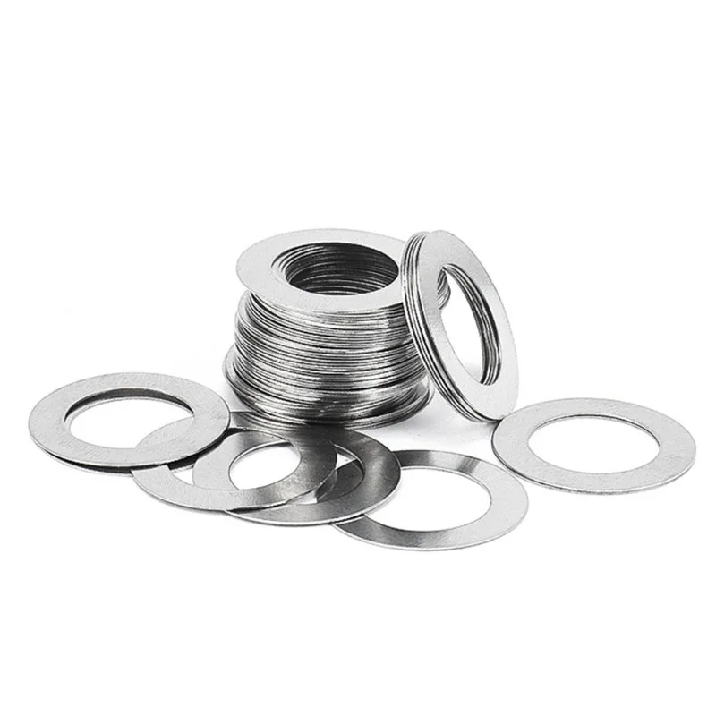 DIVEDEER M3 M4 M5 M6 M8 M10 M12-M20 DIN988 304 الفولاذ المقاوم للصدأ ضبط الدقة الرقائق طوقا رقيقة جدا شقة رقاقة غسالة