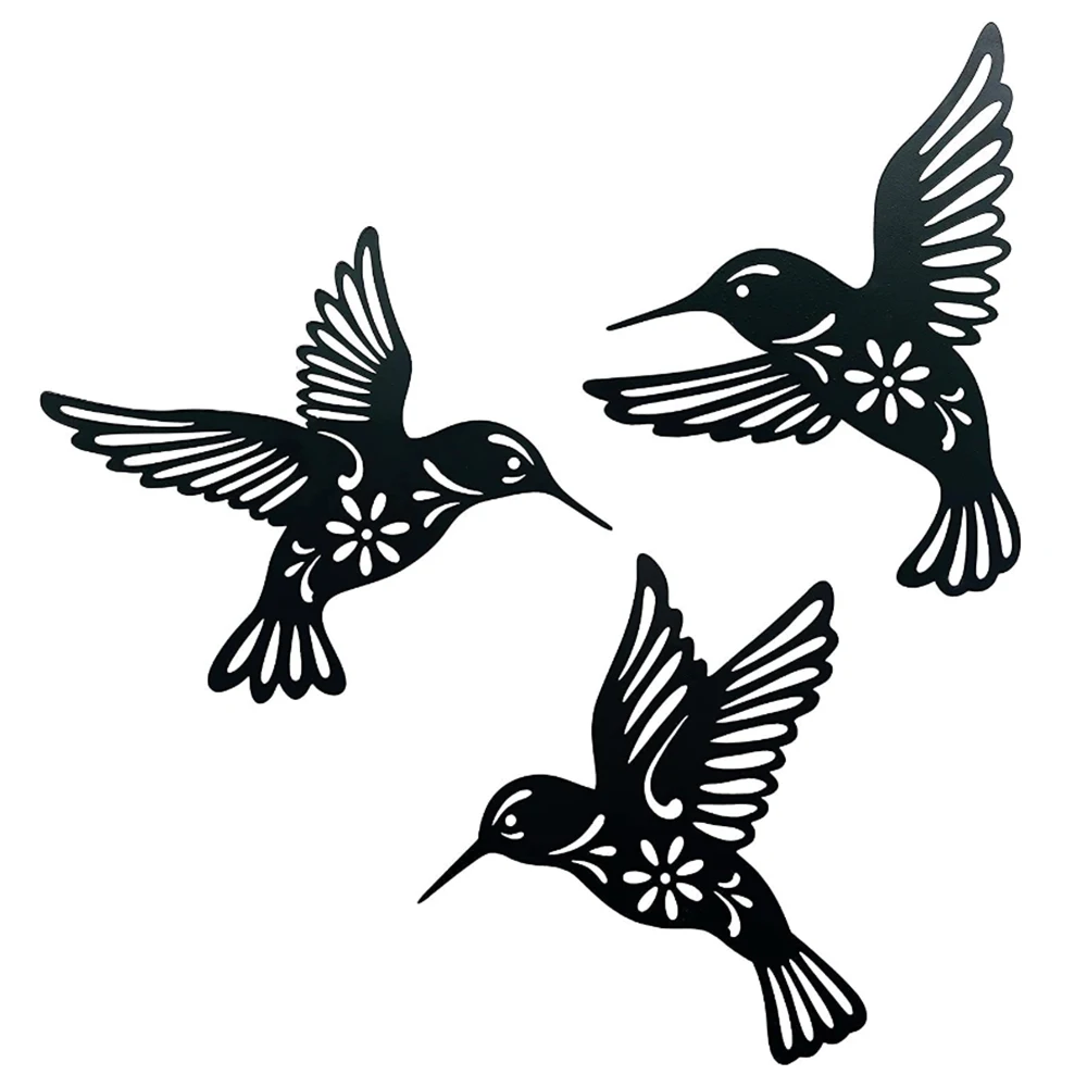 

3pcs/set, New hollowed out hummingbird wall decoration, Creative Iron Carving Bird Wall Art Decoration, Home Decor metal crafts