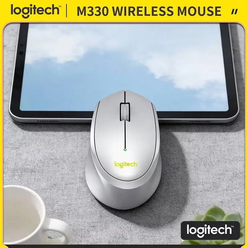 

Бесшумная беспроводная мышь Logitech M330 с USB-приемником 2.4G, эргономичный дизайн, тихая работа, радиус действия 10 м для офиса, ПК, Mac, Chromebook