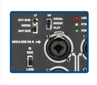 Professional active speaker digital amplifier back panel module for performances, home theaters, and conferences