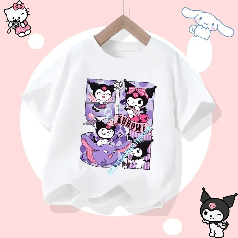 Sanrio Series Kuromi's new children's pure cotton short-slee