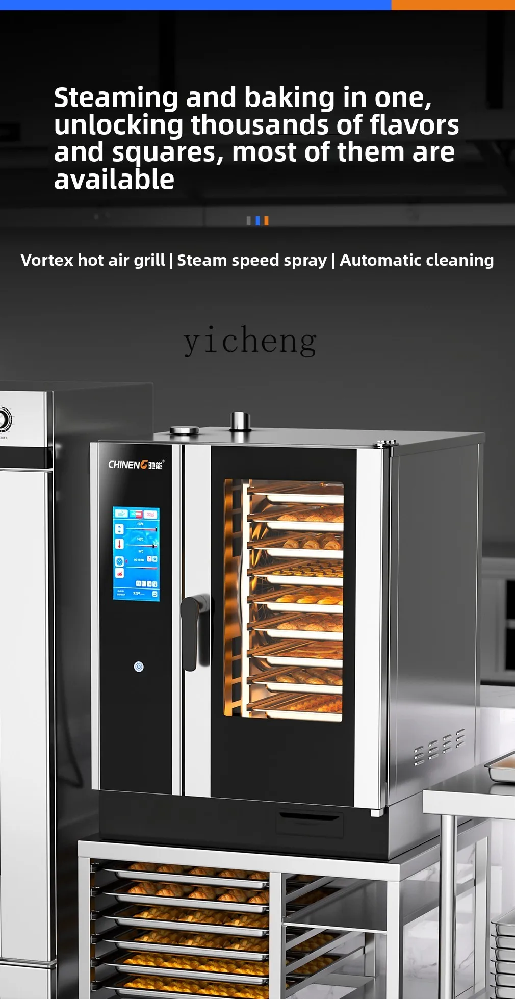 ZZ universele stoomoven commerciële multifunctionele oven met grote capaciteit, elektrische oven, automatische stoom- en bakmachine