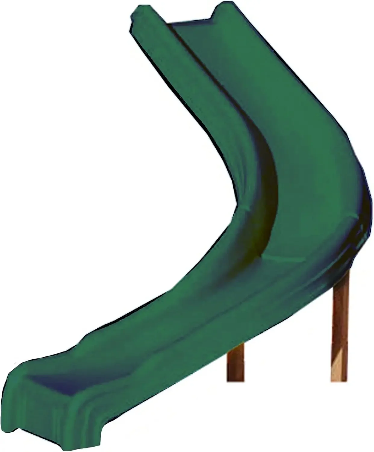 WS 8338 Side Winder Curved Plastic Slide for 4' Decks with Safety Handles, Green