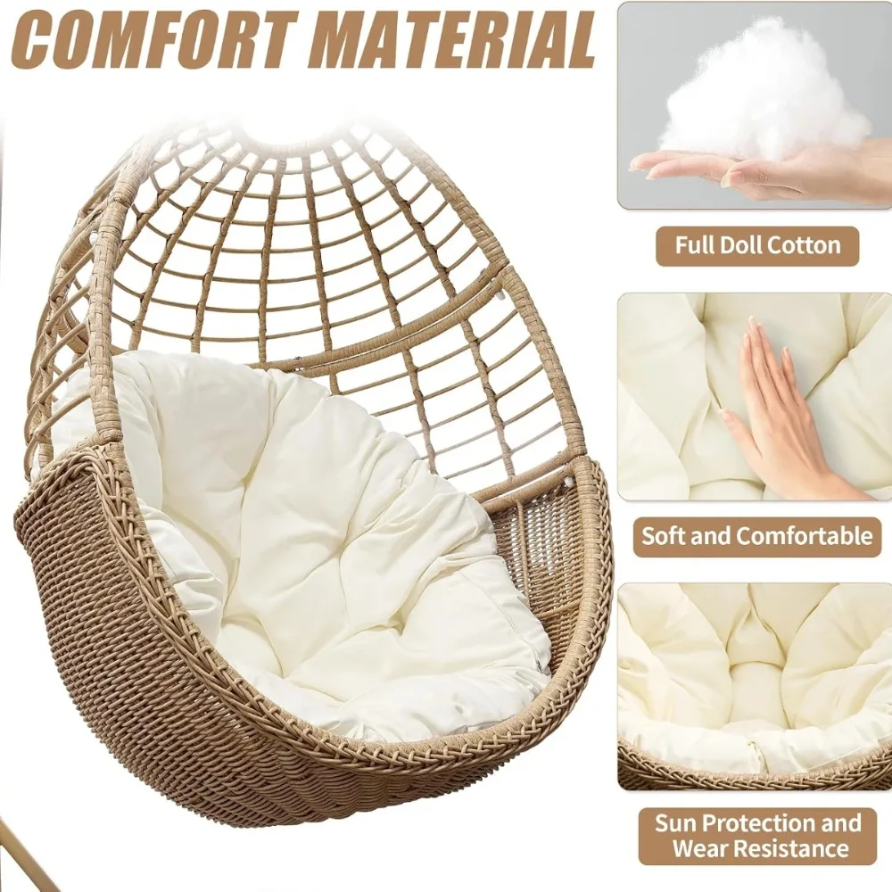 Round Seat Cushion, Chair Padded Cushion for Hanging Basket Swing Hammock Wicker Chair Home Rattan Chair Pad 40/50/60/70/80/90cm