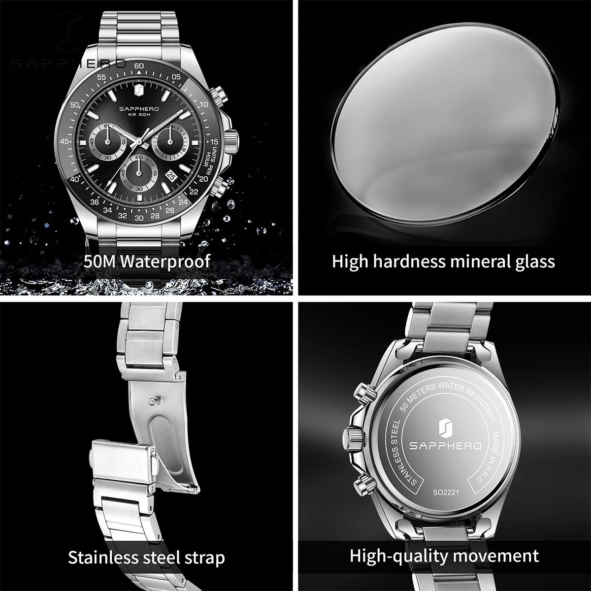SAPPHERO Jam Tangan Pria Modis - Smartwatch Watches Gift For Men ulasan dan harga