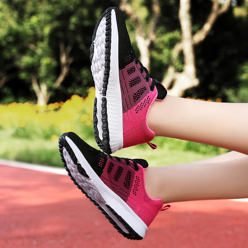

Fashion 2025 New Women's Sneakers Mesh Fabric Woman Shoes Walking Sneaker Woman Lace Up Tenis Feminino Sneakers For Women