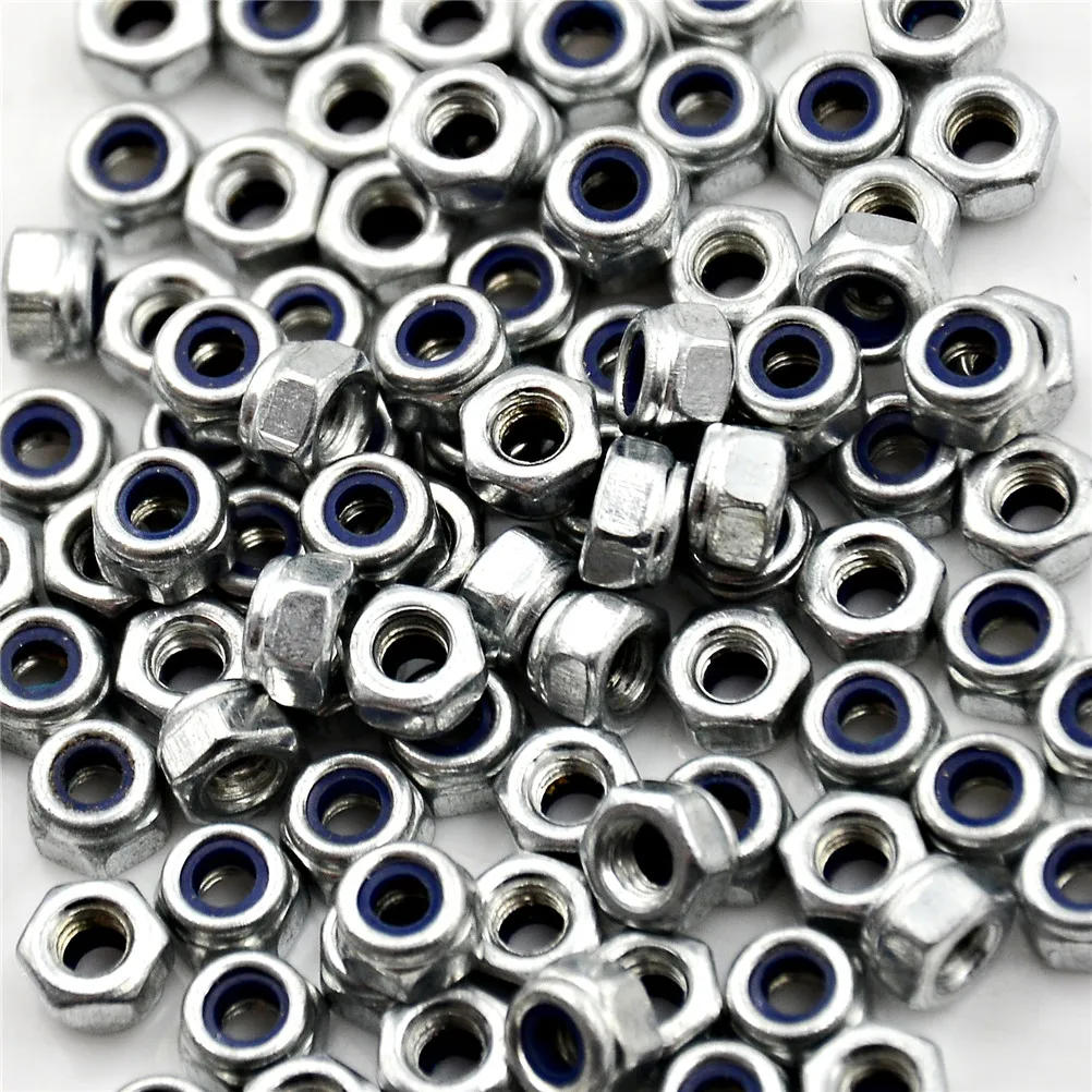 1/100 Pz Tono Argento M3 x 0.5mm In Acciaio Inox Nylock Nylon Inserto Esagonale Dadi di Bloccaggio Sette stelle fiore di pruno intrecciato a mano dado
