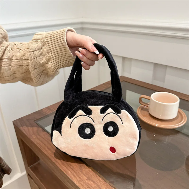 Kawaii Crayon Shin-Chan Anime Peripherals Nohara Shiro Cartoon Plush Handbag Girls' Outing Storage Bag Give Gifts To Girlfriend